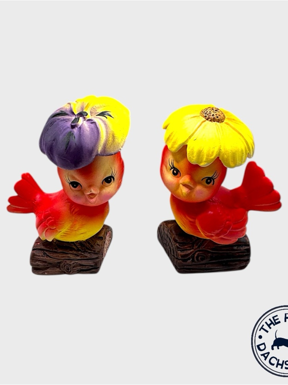 Vintage Lego Red Flower Bird Shakers